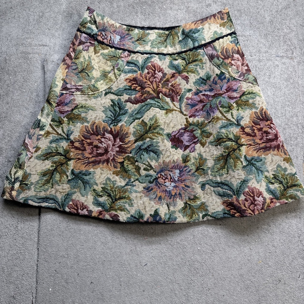 Free People Floral Tapestry Mini Skirt Cottagecore Boho Women's Size 0‎